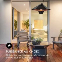 Blumfeldt Heat Hexa Radiateur Infrarouge 800/1200/2000W Halogène IP34 LED Noir 9 Blumfeldt Heat Hexa Radiateur Infrarouge 800/1200/2000W Halogène IP34 LED Noir -Chauffage d'extérieur Soldes 26293009 3