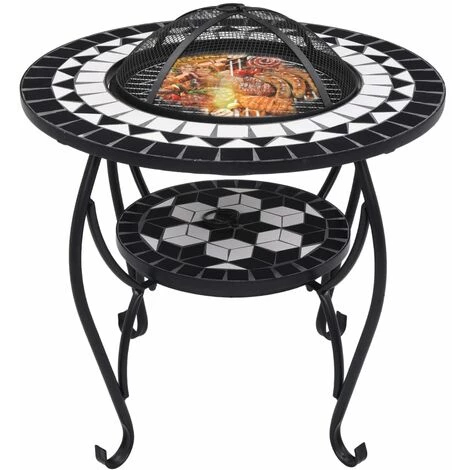 TRUE DEAL Table De Foyer Mosaïque Noir Et Blanc 68 Cm Céramique 5 TRUE DEAL Table De Foyer Mosaïque Noir Et Blanc 68 Cm Céramique – Image 3