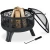 Relaxdays Brasero Avec Protection étincelles, Jardin Et Terrasse, Avec Tisonnier, Foyer Extérieur, HxD 60 X 60 Cm, Noir 1 Relaxdays Brasero Avec Protection étincelles, Jardin Et Terrasse, Avec Tisonnier, Foyer Extérieur, HxD 60 X 60 Cm, Noir -Chauffage d'extérieur Soldes 26752487 1