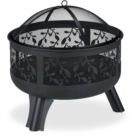 Relaxdays Brasero Avec Protection étincelles, Jardin Et Terrasse, Avec Tisonnier, Foyer Extérieur, HxD 60 X 60 Cm, Noir 4 Relaxdays Brasero Avec Protection étincelles, Jardin Et Terrasse, Avec Tisonnier, Foyer Extérieur, HxD 60 X 60 Cm, Noir – Image 2