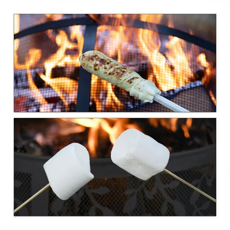 Relaxdays Brasero Avec Protection étincelles, Jardin Et Terrasse, Avec Tisonnier, Foyer Extérieur, HxD 60 X 60 Cm, Noir 6 Relaxdays Brasero Avec Protection étincelles, Jardin Et Terrasse, Avec Tisonnier, Foyer Extérieur, HxD 60 X 60 Cm, Noir – Image 4