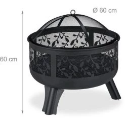 Relaxdays Brasero Avec Protection étincelles, Jardin Et Terrasse, Avec Tisonnier, Foyer Extérieur, HxD 60 X 60 Cm, Noir 11 Relaxdays Brasero Avec Protection étincelles, Jardin Et Terrasse, Avec Tisonnier, Foyer Extérieur, HxD 60 X 60 Cm, Noir -Chauffage d'extérieur Soldes 26752487 5