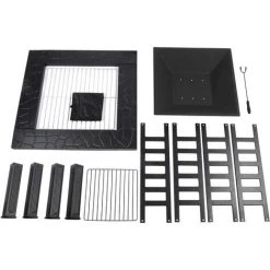 Femor Brasero Pour Jardin Terrasses BBQ Brasero Ménager Barbecue Pour Fête Et Foyer 81 * 81 * 44cm En Acier Noir Poêle Chauffant Brasero Foyer Four Carré (Brasero) 10 Femor Brasero Pour Jardin Terrasses BBQ Brasero Ménager Barbecue Pour Fête Et Foyer 81 * 81 * 44cm En Acier Noir Poêle Chauffant Brasero Foyer Four Carré (Brasero) -Chauffage d'extérieur Soldes 26772006 4