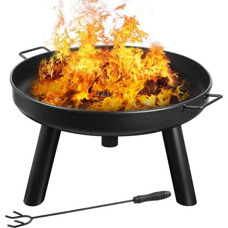 FIXKIT Brasero Chauffage Extérieur Terrasse De Jardin, Pour Le Chauffage/BBQ, Diamètre 60cm Avec Poignées, En Métal Détachable Avec Fourchette à Feu,BBQ Camping Brasero 3 FIXKIT Brasero Chauffage Extérieur Terrasse De Jardin, Pour Le Chauffage/BBQ, Diamètre 60cm Avec Poignées, En Métal Détachable Avec Fourchette à Feu,BBQ Camping Brasero