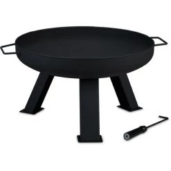 Relaxdays Brasero De Jardin, Ø 60 Cm, Tisonnier Inclus, Pour La Terrasse, Bac à Feu En Acier, Rond, Grand Foyer, Noir 8 Relaxdays Brasero De Jardin, Ø 60 Cm, Tisonnier Inclus, Pour La Terrasse, Bac à Feu En Acier, Rond, Grand Foyer, Noir -Chauffage d'extérieur Soldes 27021905 2