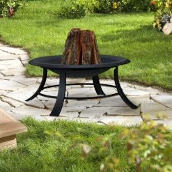 Relaxdays Brasero De Jardin, Avec Protection étincelles, Ø73,5cm, Tisonnier Inclus, Terrasse, Bac à Feu, Extérieur, Noir 9 Relaxdays Brasero De Jardin, Avec Protection étincelles, Ø73,5cm, Tisonnier Inclus, Terrasse, Bac à Feu, Extérieur, Noir -Chauffage d'extérieur Soldes 27021956 3