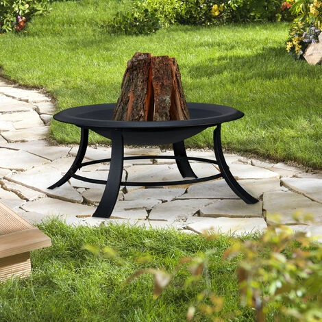 Relaxdays Brasero De Jardin, Avec Protection étincelles, Ø73,5cm, Tisonnier Inclus, Terrasse, Bac à Feu, Extérieur, Noir 5 Relaxdays Brasero De Jardin, Avec Protection étincelles, Ø73,5cm, Tisonnier Inclus, Terrasse, Bac à Feu, Extérieur, Noir – Image 3