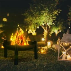 Relaxdays Brasero De Jardin, Ø 60 Cm, Tisonnier Inclus, Terrasse, Bac à Feu En Acier, Extérieur, Grand Foyer, Noir 9 Relaxdays Brasero De Jardin, Ø 60 Cm, Tisonnier Inclus, Terrasse, Bac à Feu En Acier, Extérieur, Grand Foyer, Noir -Chauffage d'extérieur Soldes 27021983 3