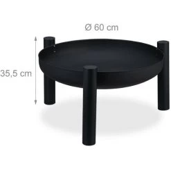 Relaxdays Brasero De Jardin, Ø 60 Cm, Tisonnier Inclus, Terrasse, Bac à Feu En Acier, Extérieur, Grand Foyer, Noir 11 Relaxdays Brasero De Jardin, Ø 60 Cm, Tisonnier Inclus, Terrasse, Bac à Feu En Acier, Extérieur, Grand Foyer, Noir -Chauffage d'extérieur Soldes 27021983 5