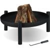 Relaxdays Brasero De Jardin, Ø 80 Cm, Tisonnier Inclus, Pour La Terrasse, Bac à Feu En Acier, Rond, Grand Foyer, Noir 2 Relaxdays Brasero De Jardin, Ø 80 Cm, Tisonnier Inclus, Pour La Terrasse, Bac à Feu En Acier, Rond, Grand Foyer, Noir -Chauffage d'extérieur Soldes 27089732 1