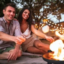 Relaxdays Brasero De Jardin, Ø 80 Cm, Tisonnier Inclus, Pour La Terrasse, Bac à Feu En Acier, Rond, Grand Foyer, Noir -Chauffage d'extérieur Soldes 27089732 4