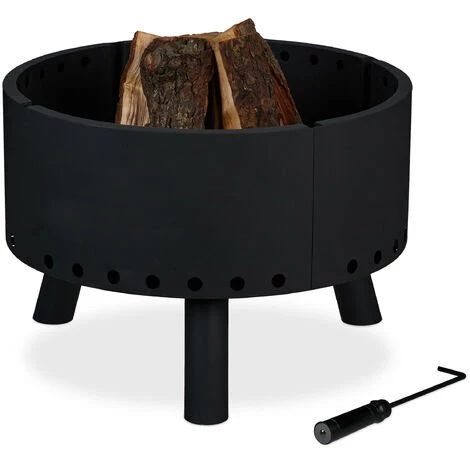 Relaxdays Brasero De Jardin, Bouclier Thermique, Tisonnier, Protection Des Flammes, Bac à Feu, HxD 40,5 X 58,5 Cm, Noir 3 Relaxdays Brasero De Jardin, Bouclier Thermique, Tisonnier, Protection Des Flammes, Bac à Feu, HxD 40,5 X 58,5 Cm, Noir