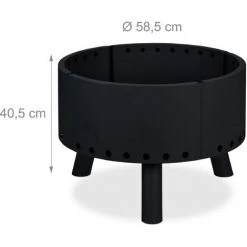 Relaxdays Brasero De Jardin, Bouclier Thermique, Tisonnier, Protection Des Flammes, Bac à Feu, HxD 40,5 X 58,5 Cm, Noir 11 Relaxdays Brasero De Jardin, Bouclier Thermique, Tisonnier, Protection Des Flammes, Bac à Feu, HxD 40,5 X 58,5 Cm, Noir -Chauffage d'extérieur Soldes 27152929 5