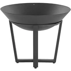 BELIANI Braséro De Jardin Rond En Acier Noir - Noir -Chauffage d'extérieur Soldes 27206479 4