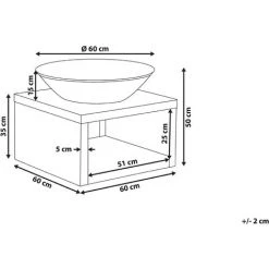 BELIANI Braséro De Jardin Rond En Acier Noir - Noir -Chauffage d'extérieur Soldes 27206486 3