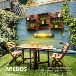 AREBOS Chauffage Infrarouge | Radiateur électrique Mural | Puissance De 2500W | Inclination 90° | Matériel Incl. | Argenté - Argent 10 AREBOS Chauffage Infrarouge | Radiateur électrique Mural | Puissance De 2500W | Inclination 90° | Matériel Incl. | Argenté - Argent -Chauffage d'extérieur Soldes 27421300 4