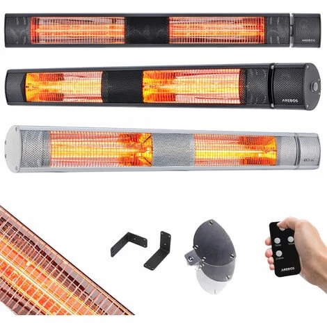 AREBOS Radiateur Infrarouge | Chauffage Radiant Terrasse | Protection IP65 | élément Chauffant En Carbone | Angle D’inclination 60° | 3000W | Avec Télécommande | Intérieur Et Extérieur | Minuterie - Noir 3 AREBOS Radiateur Infrarouge | Chauffage Radiant Terrasse | Protection IP65 | élément Chauffant En Carbone | Angle D’inclination 60° | 3000W | Avec Télécommande | Intérieur Et Extérieur | Minuterie - Noir