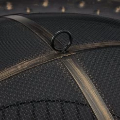 Relaxdays Brasero Avec Protection étincelles, HxD 52x90 Cm, Avec Tisonnier, Jardin Et Terrasse, Feu De Camp Extérieur. -Chauffage d'extérieur Soldes 27485750 5