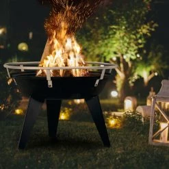 Relaxdays Brasero Avec Grillage, Pare étincelles Et Tisonnier, D: 55 Cm, Brasero De Jardin, En Métal, Noir 9 Relaxdays Brasero Avec Grillage, Pare étincelles Et Tisonnier, D: 55 Cm, Brasero De Jardin, En Métal, Noir -Chauffage d'extérieur Soldes 28162434 3