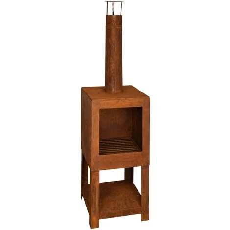 TRUE DEAL Esschert Design Cheminée D'extérieur Avec Rangement De Bois FF298 4 TRUE DEAL Esschert Design Cheminée D'extérieur Avec Rangement De Bois FF298 – Image 2