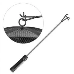 Yaheetech Brasero Exterieur Brasero Fer Laminé à Froid Foyer Poêle Chauffant Pour Terrasse Jardin Cour Avec Poker Gril Couvercle Noir 54 X 54 X 50cm -Chauffage d'extérieur Soldes 28554816 4