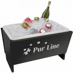 PUR LINE Brasero 2 En 1 En Acier Noir Avec Réfrigerateur - Noir -Chauffage d'extérieur Soldes 28637066 3