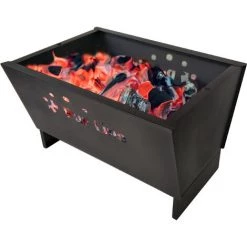 PUR LINE Brasero 2 En 1 En Acier Noir Avec Réfrigerateur - Noir -Chauffage d'extérieur Soldes 28637066 4