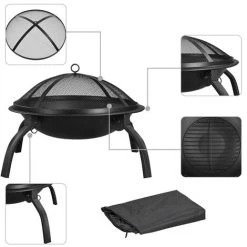 Yaheetech Brasero Extérieur Terrasse Brasero Fer Laminé à Froid Foyer Exterieur Pour Jardin Camp Cour Chauffage Avec Pieds Pliable, 54 Cm De Diamètre, Avec Poker, Grille, Couvercle, Sac De Transport 9 Yaheetech Brasero Extérieur Terrasse Brasero Fer Laminé à Froid Foyer Exterieur Pour Jardin Camp Cour Chauffage Avec Pieds Pliable, 54 Cm De Diamètre, Avec Poker, Grille, Couvercle, Sac De Transport -Chauffage d'extérieur Soldes 30539868 3