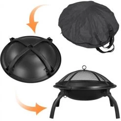 Yaheetech Brasero Extérieur Terrasse Brasero Fer Laminé à Froid Foyer Exterieur Pour Jardin Camp Cour Chauffage Avec Pieds Pliable, 54 Cm De Diamètre, Avec Poker, Grille, Couvercle, Sac De Transport 10 Yaheetech Brasero Extérieur Terrasse Brasero Fer Laminé à Froid Foyer Exterieur Pour Jardin Camp Cour Chauffage Avec Pieds Pliable, 54 Cm De Diamètre, Avec Poker, Grille, Couvercle, Sac De Transport -Chauffage d'extérieur Soldes 30539868 4