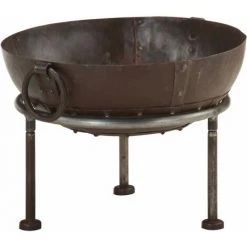 VidaXL Foyer Rustique Ø 40 Cm Fer - Brun