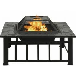 TRUE DEAL Foyer De Jardin Avec Tisonnier 81x81x47 Cm XXL Acier 9 TRUE DEAL Foyer De Jardin Avec Tisonnier 81x81x47 Cm XXL Acier -Chauffage d'extérieur Soldes 30951084 3