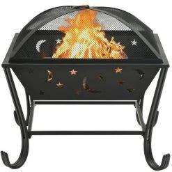 TRUE DEAL Foyer Avec Tisonnier 62 Cm XXL Acier -Chauffage d'extérieur Soldes 31050094 3