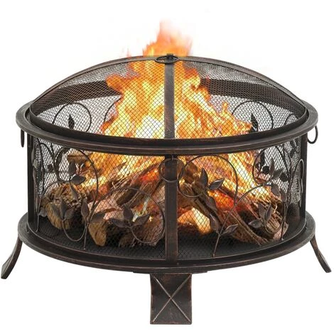 VidaXL Foyer Rustique Avec Tisonnier 67,5 Cm XXL Acier - Noir 4 VidaXL Foyer Rustique Avec Tisonnier 67,5 Cm XXL Acier - Noir – Image 2