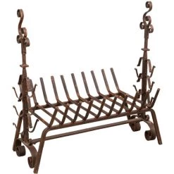 BISCOTTINI Brasero En Fer Forgé Fait à La Main L98XPR59XH90 Cm