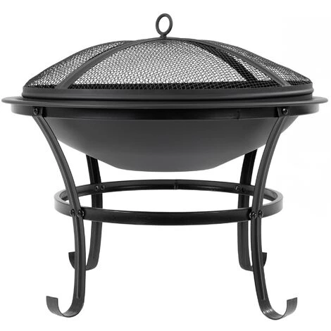 ECD GERMANY Bol à Feu Foyer Brasero Avec Grille De Cuisson Charbon De Bois Couvercle Ø 56 Cm 4 ECD GERMANY Bol à Feu Foyer Brasero Avec Grille De Cuisson Charbon De Bois Couvercle Ø 56 Cm – Image 2