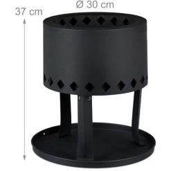 Relaxdays Brasero De Jardin, Ø 30 Cm, Plaque De Sol, Tisonnier, Pour Granulés De Bois Et Bois De Chauffage, Acier, Noir 11 Relaxdays Brasero De Jardin, Ø 30 Cm, Plaque De Sol, Tisonnier, Pour Granulés De Bois Et Bois De Chauffage, Acier, Noir -Chauffage d'extérieur Soldes 31800585 5