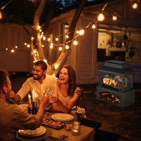 Relaxdays Cheminée De Jardin, En Acier, Four De Terrasse Avec Tisonnier, Extérieur, Foyer, HlP 98 X 82 X 45 Cm, Noir 6 Relaxdays Cheminée De Jardin, En Acier, Four De Terrasse Avec Tisonnier, Extérieur, Foyer, HlP 98 X 82 X 45 Cm, Noir – Image 4