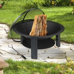 Relaxdays Brasero De Jardin, Protection étincelles, Tisonnier Inclus, Bac à Feu, Extérieur, Fonte, D 73 Cm, Noir 9 Relaxdays Brasero De Jardin, Protection étincelles, Tisonnier Inclus, Bac à Feu, Extérieur, Fonte, D 73 Cm, Noir -Chauffage d'extérieur Soldes 31801164 3