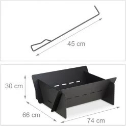 Relaxdays Brasero De Jardin, Massif Et Lourd, à Emboîter, Tisonnier Inclus, Bac à Feu Design, Acier 3 Mm, Noir -Chauffage d'extérieur Soldes 31801171 5
