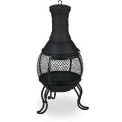 Relaxdays Brasero Extérieur, Tisonnier, Grille à Bois & Pare-étincelles, Jardin, Mexicain, HxD: 88 X 38 Cm, Noir 8 Relaxdays Brasero Extérieur, Tisonnier, Grille à Bois & Pare-étincelles, Jardin, Mexicain, HxD: 88 X 38 Cm, Noir -Chauffage d'extérieur Soldes 31801174 2