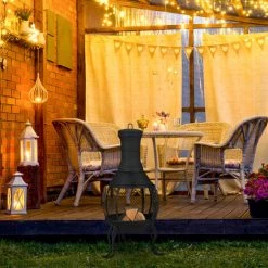 Relaxdays Brasero Extérieur, Tisonnier, Grille à Bois & Pare-étincelles, Jardin, Mexicain, HxD: 88 X 38 Cm, Noir 9 Relaxdays Brasero Extérieur, Tisonnier, Grille à Bois & Pare-étincelles, Jardin, Mexicain, HxD: 88 X 38 Cm, Noir -Chauffage d'extérieur Soldes 31801174 3