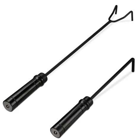 Relaxdays Tisonnier Jeu De 2, Crochets De Feu Cheminée, Four, Grillage, Brasero, Acier, Grattoir, Repousse Cendres, Noir 4 Relaxdays Tisonnier Jeu De 2, Crochets De Feu Cheminée, Four, Grillage, Brasero, Acier, Grattoir, Repousse Cendres, Noir – Image 2