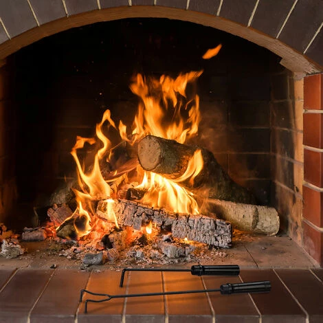 Relaxdays Tisonnier Jeu De 2, Crochets De Feu Cheminée, Four, Grillage, Brasero, Acier, Grattoir, Repousse Cendres, Noir 5 Relaxdays Tisonnier Jeu De 2, Crochets De Feu Cheminée, Four, Grillage, Brasero, Acier, Grattoir, Repousse Cendres, Noir – Image 3