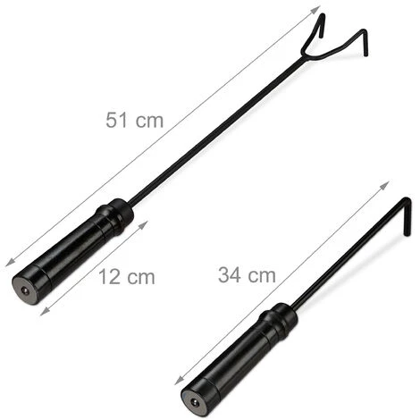 Relaxdays Tisonnier Jeu De 2, Crochets De Feu Cheminée, Four, Grillage, Brasero, Acier, Grattoir, Repousse Cendres, Noir 7 Relaxdays Tisonnier Jeu De 2, Crochets De Feu Cheminée, Four, Grillage, Brasero, Acier, Grattoir, Repousse Cendres, Noir – Image 5