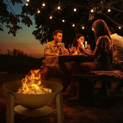 Relaxdays Brasero De Jardin, Avec Pare-étincelles Et Tisonnier, Terrasse, HxD 51x60 Cm, Fonte Et Acier, Bac à Feu, Noir 6 Relaxdays Brasero De Jardin, Avec Pare-étincelles Et Tisonnier, Terrasse, HxD 51x60 Cm, Fonte Et Acier, Bac à Feu, Noir – Image 4