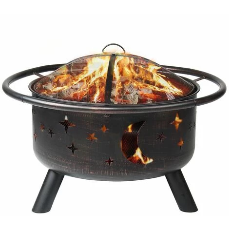 INSMA 2 En 1 Brasero Exterieur Grille Barbecue BBQ Foyer De Chauffage 76*76*58cm Avec Housse & Baton 3 INSMA 2 En 1 Brasero Exterieur Grille Barbecue BBQ Foyer De Chauffage 76*76*58cm Avec Housse & Baton