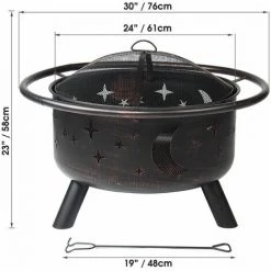 INSMA 2 En 1 Brasero Exterieur Grille Barbecue BBQ Foyer De Chauffage 76*76*58cm Avec Housse & Baton 10 INSMA 2 En 1 Brasero Exterieur Grille Barbecue BBQ Foyer De Chauffage 76*76*58cm Avec Housse & Baton -Chauffage d'extérieur Soldes 32321932 4