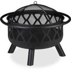 Relaxdays Brasero Avec Protection étincelles, Jardin Et Terrasse, Tisonnier, Foyer Extérieur, En Acier; D 75 Cm, Noir 8 Relaxdays Brasero Avec Protection étincelles, Jardin Et Terrasse, Tisonnier, Foyer Extérieur, En Acier; D 75 Cm, Noir -Chauffage d'extérieur Soldes 32380986 2