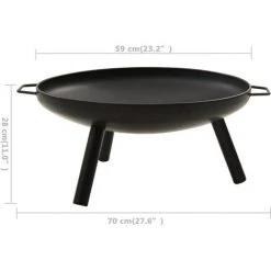 VidaXL Foyer 70x59x28 Cm Acier - Noir 11 VidaXL Foyer 70x59x28 Cm Acier - Noir -Chauffage d'extérieur Soldes 32699567 5