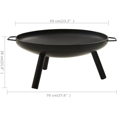 VidaXL Foyer 70x59x28 Cm Acier - Noir 7 VidaXL Foyer 70x59x28 Cm Acier - Noir – Image 5